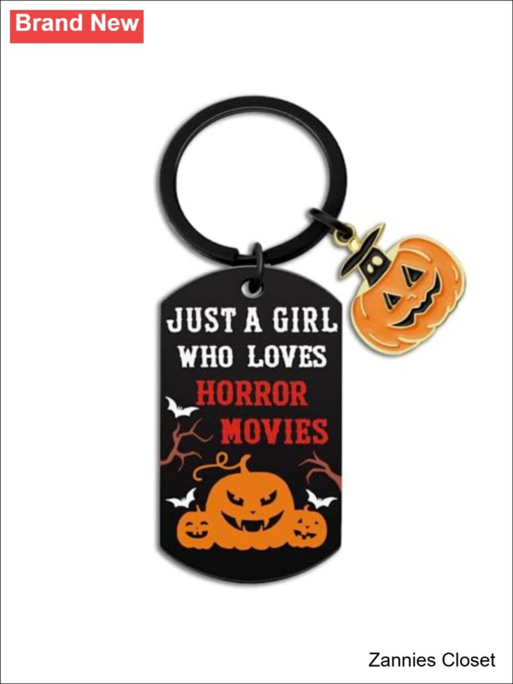 👻 Horror Movie Keychain Spooky Pumpkin Charm Stainless Steel Halloween Gift